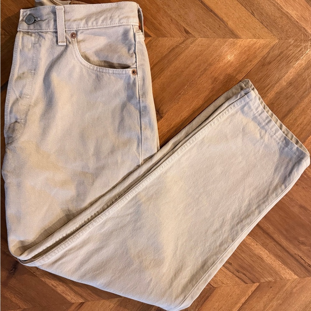 1996 Levi’s 501 Beige Made in UK High Rise 31 32